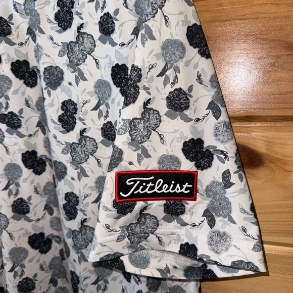 FootJoy Black and White Floral Polo Shirt - Picture 2 of 3